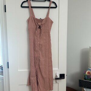 Splendid Dahlia Linen Blend Midi Dress Small